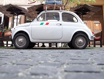 white travel car
